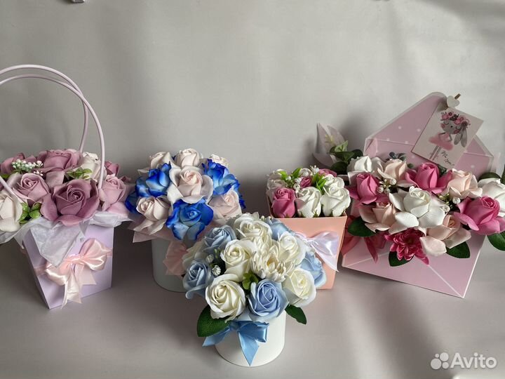 Букет из мыльных роз