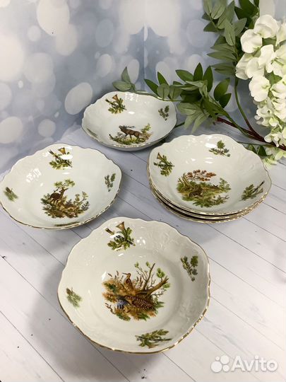 Салатник 19 см «Охотничья сюжеты». Бернадотте