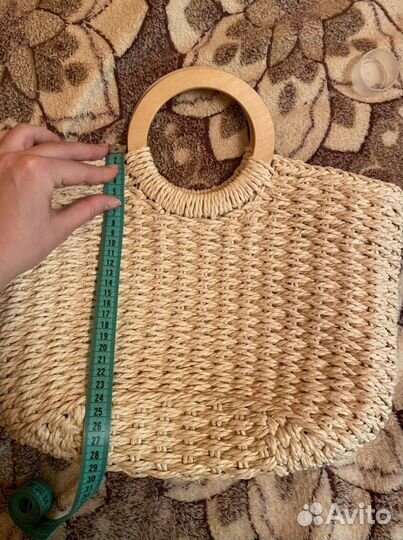 Соломенная летняя сумка