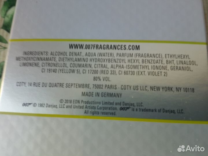 Оригинал.Bond 007.Cologne.Муж.30мл.Амбра-Кедр-Цитр