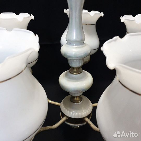 Люстра пятирожковая, стекло. СССР