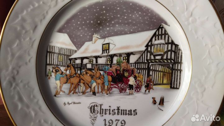 Винтаж. Тарелка Royal Worcester Рождество 1979 год