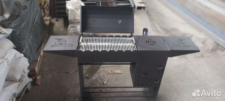Мангал с печью под казан