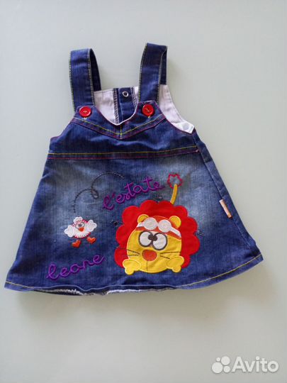Джинсовые комбинезоны на девочку 6-8 месяцев