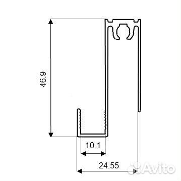 Софт Тач Черный Горизонтальный нижний профиль 5,9