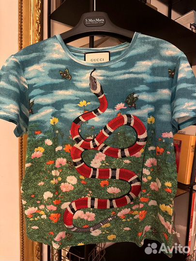 Шелковая футболка gucci оригинал