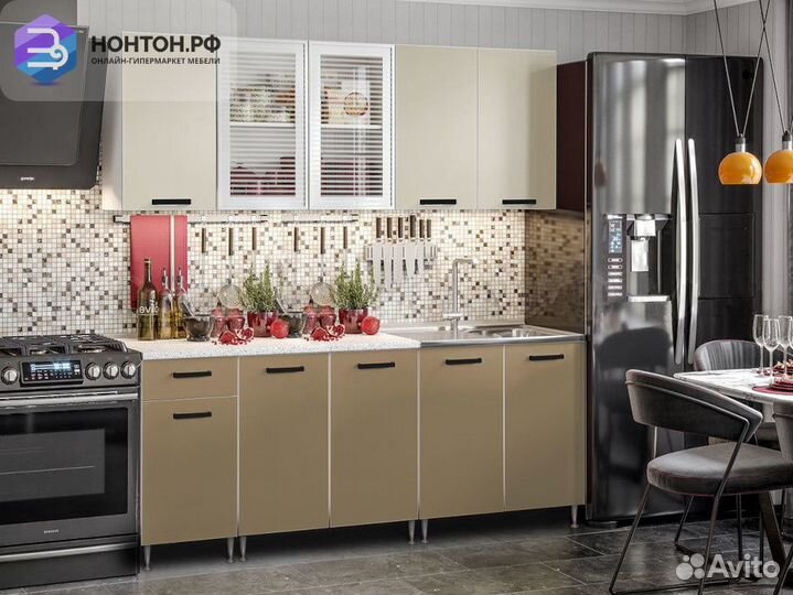 Кухня Рио-1 2.0м бежевый / капучино