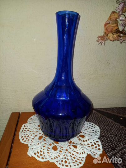 Графин синее стекло, кобальт, СССР