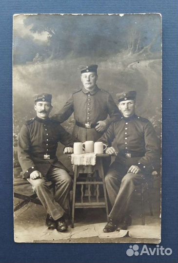 Старинная фотография, 1915 г. / пмв, солдаты, пиво