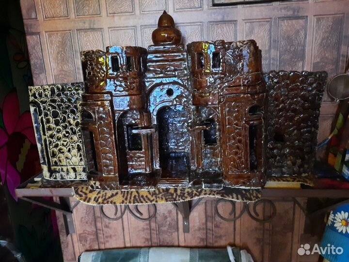 Большой замок для аквариума, грот