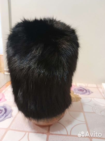 Шапка норковая вязаная женская