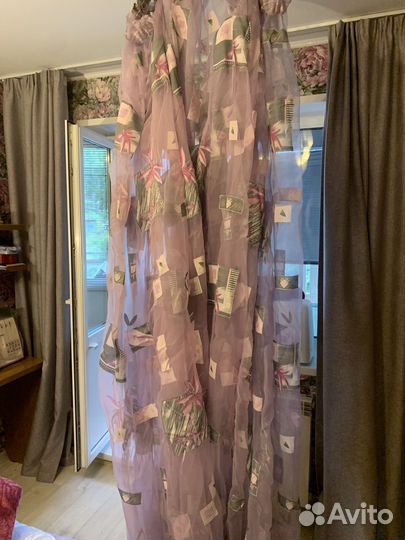 Покрывало на 2 х спальную кровать + тюль