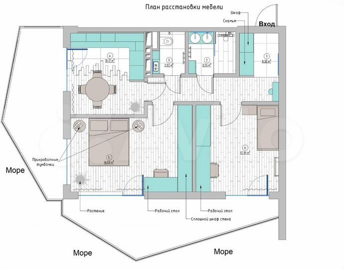 2-к. квартира, 59,3 м², 5/8 эт.