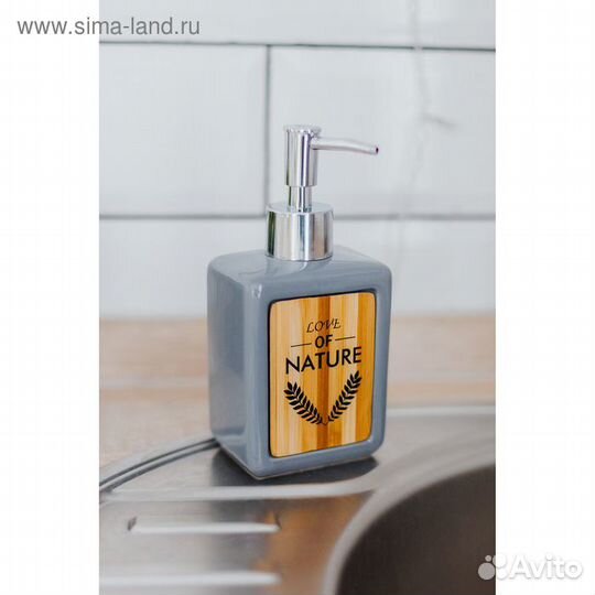Дозатор для жидкого мыла Доляна «Природа», 350 мл