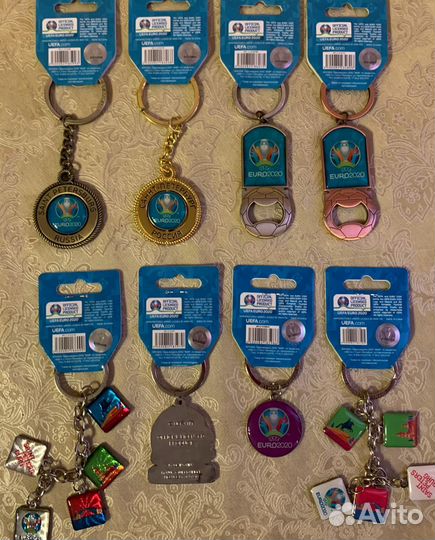 Набор брелков металл Уефа Евро Euro 2020 (8 штук)