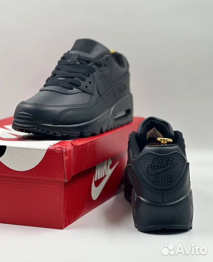 Кожанные Nike Air Max 90 Black