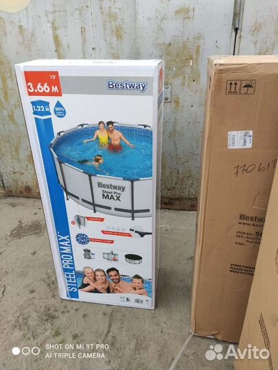 Бассейн каркасный Bestway 366 на 122, фильтр, лест