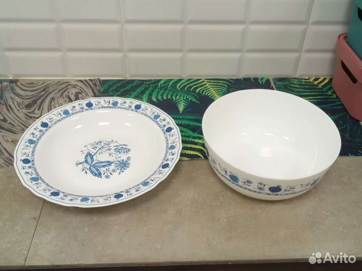 Винтажные тарелки для супа 2шт 24см Bormioli Rocco