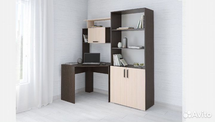 Компьютерный стол угловой Квартет 12 со стеллажом