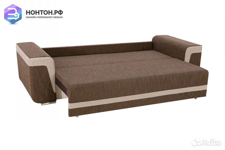 Диван еврокнижка Марракеш коричневый / бежевый