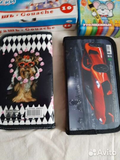 Пеналы, гуашь, карандаши. Рюкзак все для школы