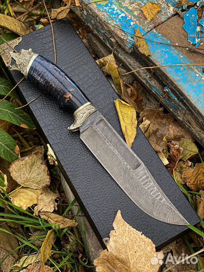 Нож охотничий из дамасской стали