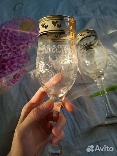 Свадебные бокалы для жениха и невесты