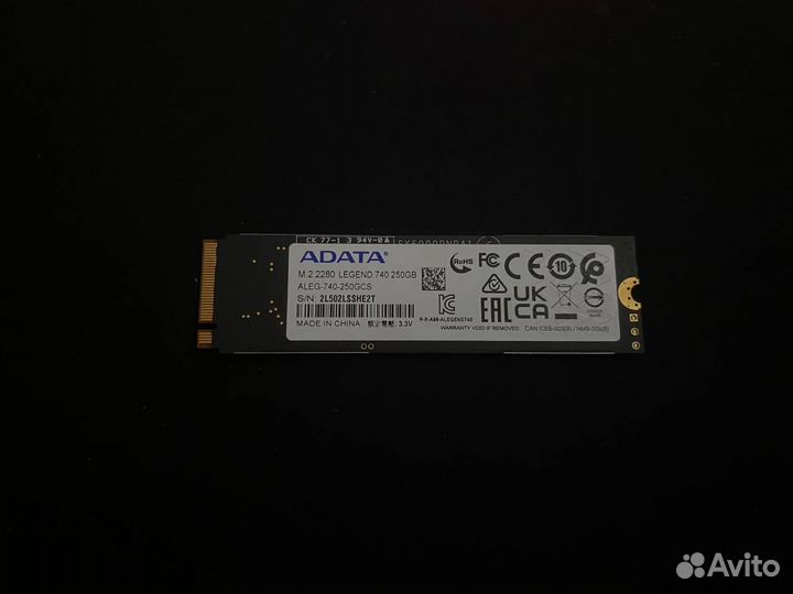 250 гб SSD M.2 накопитель adata legend 740