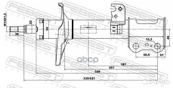 Амортизатор передний правый 01665182FR Febest