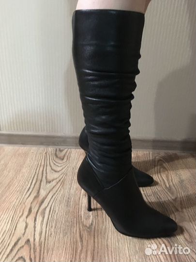 Сапоги кожаные демисезонные