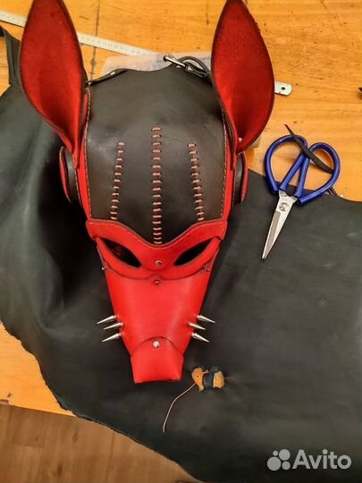 Маска волка из натуральной кожи для корпоратива