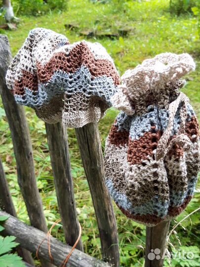 Ажурный берет+ сумочка-мешок