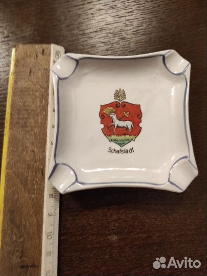 Карманная фарфоровая пепельница Германия антик