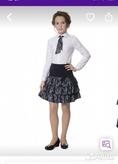 Жилетка, юбка школьная форма sky lake