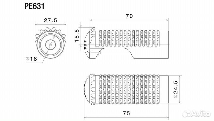 Пеги подножек Rizoma Extreme, серебристые PE631A