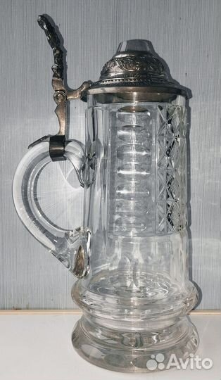 Антикварная пивная кружка на ножке Германия 1890 г