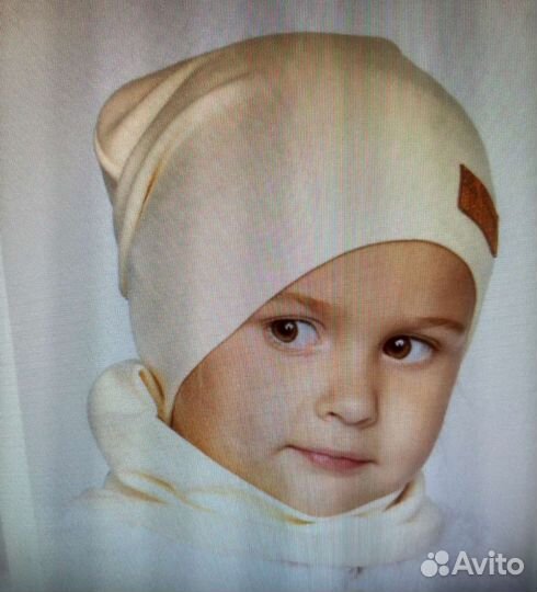 Комплект шапка и снуд для девочки 48-52