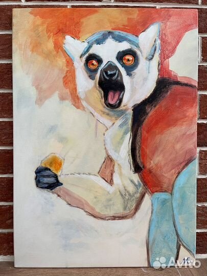 Яркая картина с животными 50*70 холст, масло