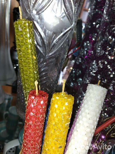 Свечи из вощины с травами ручная работа