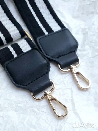 Чёрно-белый ремень для сумки