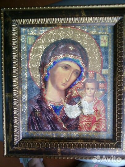 Икона Казанская (бисер ручная работа)