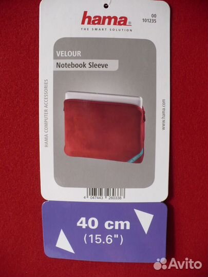 Чехол для ноутбука Hama Velour Style 15.6