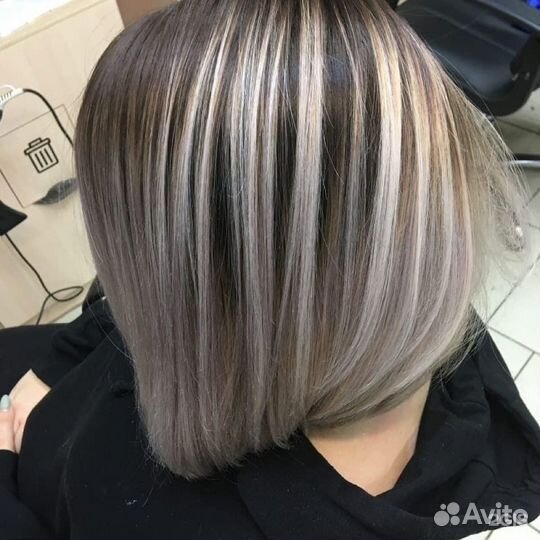 Сложное окрашивание волос, стрижка, укладка