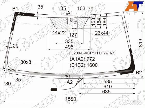 Стекло лобовое toyota land cruiser