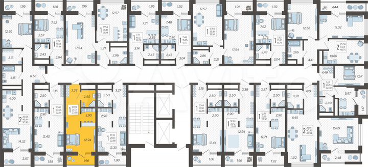 Квартира-студия, 23,7 м², 17/19 эт.