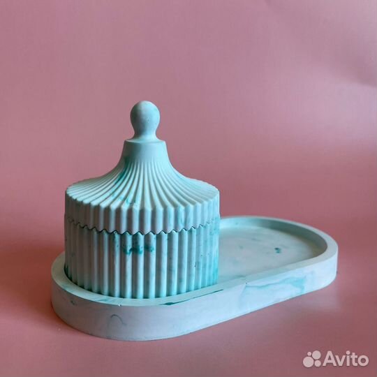 Шкатулка для украшений/подсвечник + поднос