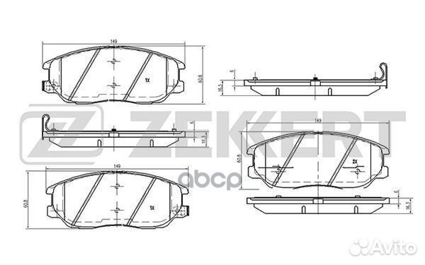 Колодки торм. диск. передн. Hyundai Equus 09