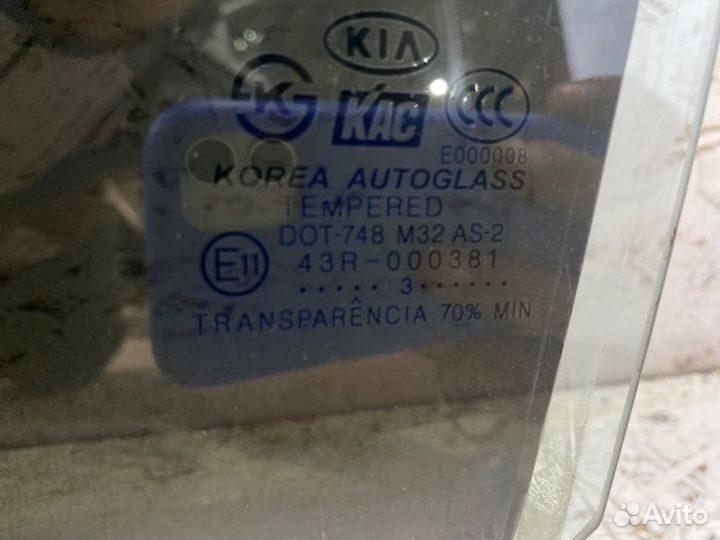 Стекло двери заднее левое Kia Shuma лифтбек S6D