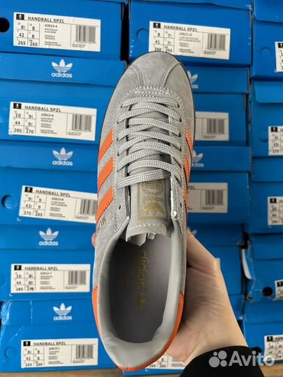 Кроссовки adidas munchen grey orange замш 41-45