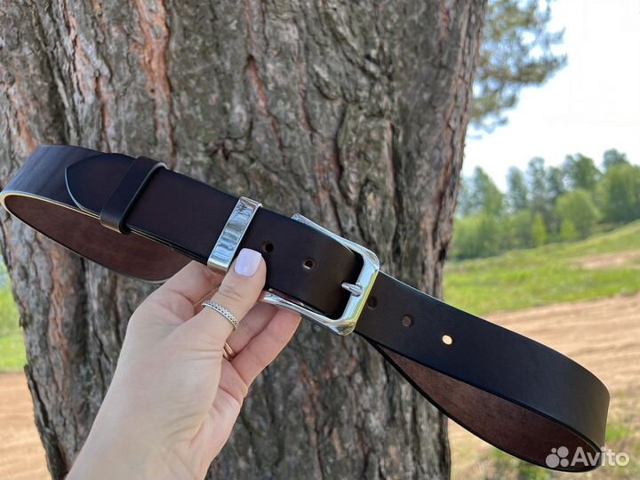 Кожаный ремень ручной работы 40мм
